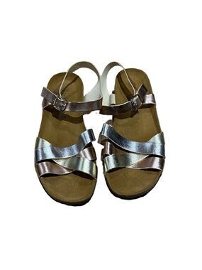 Lola Sabbia Erin Metallic Leather Sandals Women's Size 39